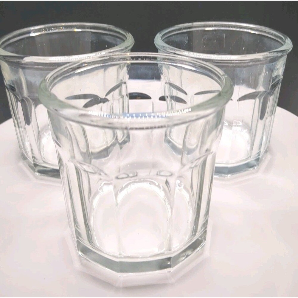 10 Paneled pressed glass whisky glass  Set of 3 - Minimalist Barware